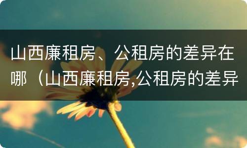 山西廉租房、公租房的差异在哪（山西廉租房,公租房的差异在哪查询）