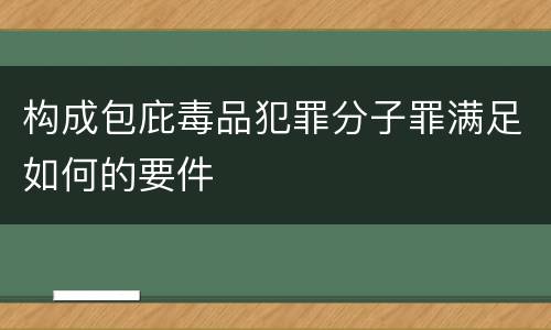 构成包庇毒品犯罪分子罪满足如何的要件