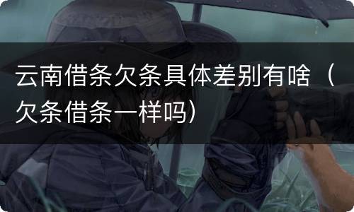 云南借条欠条具体差别有啥（欠条借条一样吗）