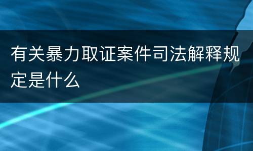 有关暴力取证案件司法解释规定是什么