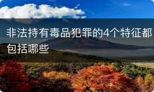 非法持有毒品犯罪的4个特征都包括哪些