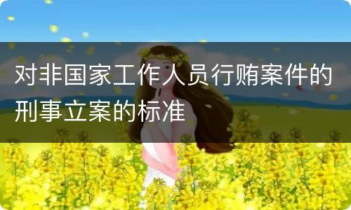 对非国家工作人员行贿案件的刑事立案的标准