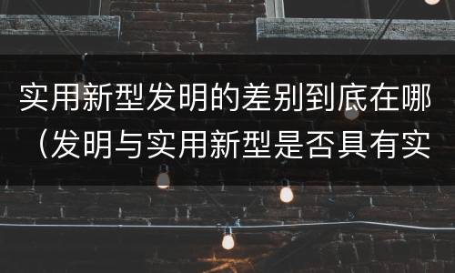 实用新型发明的差别到底在哪（发明与实用新型是否具有实用性）