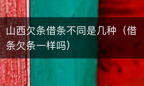 山西欠条借条不同是几种（借条欠条一样吗）