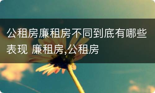 公租房廉租房不同到底有哪些表现 廉租房,公租房
