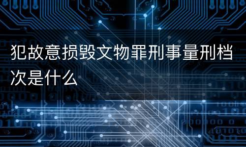 犯故意损毁文物罪刑事量刑档次是什么