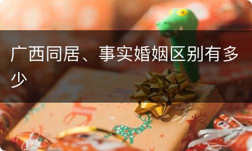 广西同居、事实婚姻区别有多少