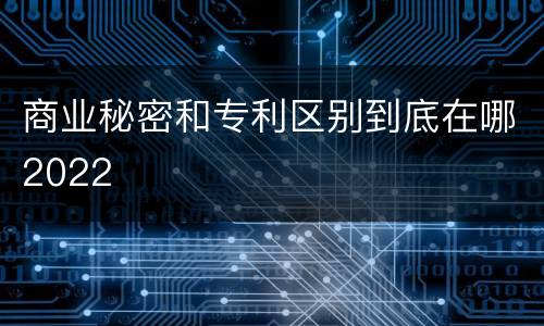商业秘密和专利区别到底在哪2022