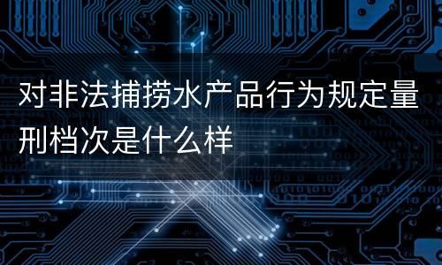 对非法捕捞水产品行为规定量刑档次是什么样