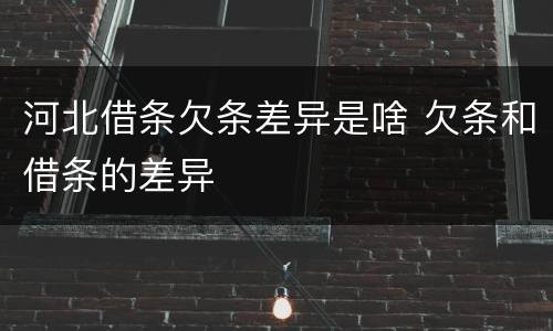 河北借条欠条差异是啥 欠条和借条的差异