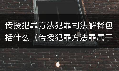 传授犯罪方法犯罪司法解释包括什么（传授犯罪方法罪属于什么犯罪类型）