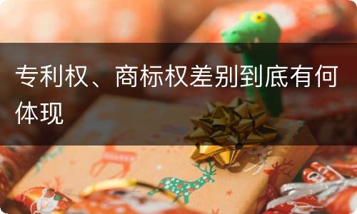 专利权、商标权差别到底有何体现