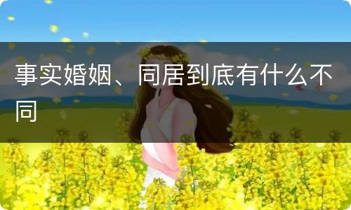 事实婚姻、同居到底有什么不同