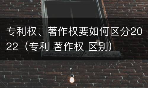 专利权、著作权要如何区分2022（专利 著作权 区别）