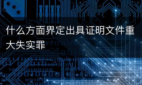 什么方面界定出具证明文件重大失实罪