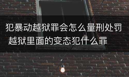 犯暴动越狱罪会怎么量刑处罚 越狱里面的变态犯什么罪