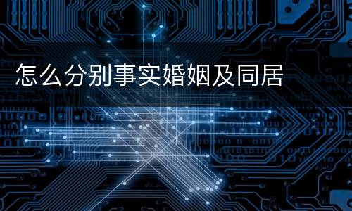 怎么分别事实婚姻及同居