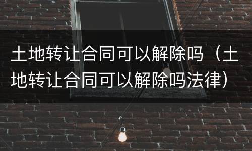 土地转让合同可以解除吗（土地转让合同可以解除吗法律）