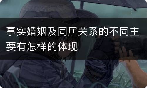 事实婚姻及同居关系的不同主要有怎样的体现