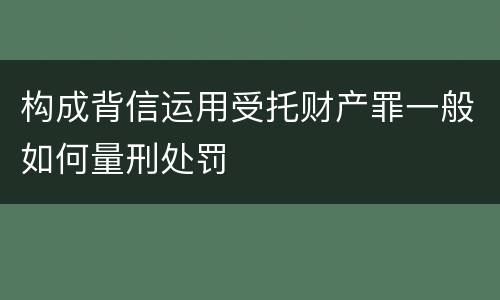 构成背信运用受托财产罪一般如何量刑处罚