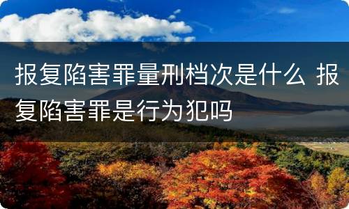 报复陷害罪量刑档次是什么 报复陷害罪是行为犯吗