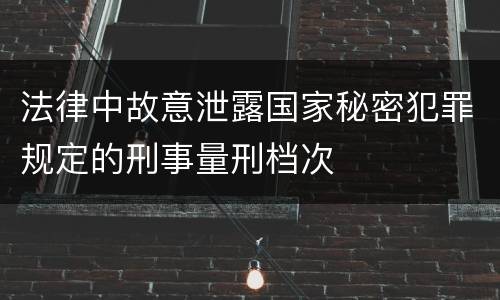 法律中故意泄露国家秘密犯罪规定的刑事量刑档次