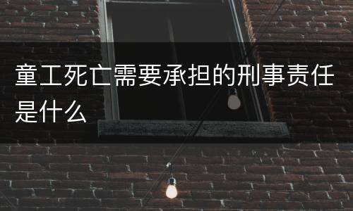 童工死亡需要承担的刑事责任是什么