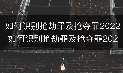 如何识别抢劫罪及抢夺罪2022 如何识别抢劫罪及抢夺罪2022年