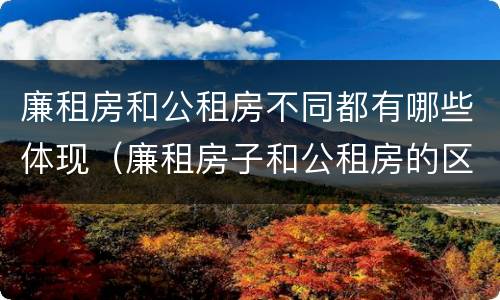 廉租房和公租房不同都有哪些体现（廉租房子和公租房的区别）
