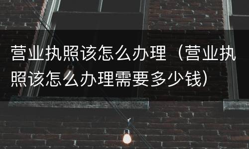 营业执照该怎么办理（营业执照该怎么办理需要多少钱）