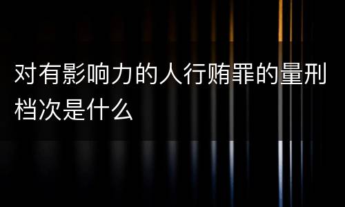 对有影响力的人行贿罪的量刑档次是什么