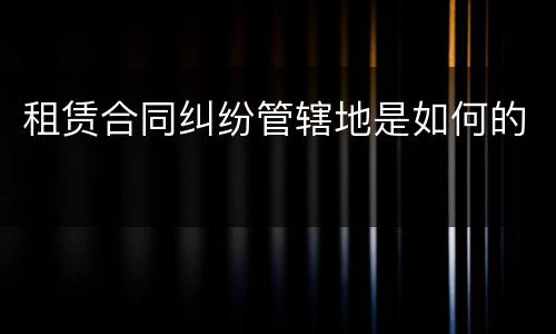 租赁合同纠纷管辖地是如何的