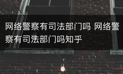 网络警察有司法部门吗 网络警察有司法部门吗知乎
