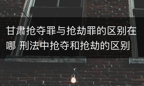 甘肃抢夺罪与抢劫罪的区别在哪 刑法中抢夺和抢劫的区别