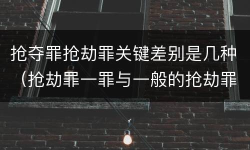 抢夺罪抢劫罪关键差别是几种（抢劫罪一罪与一般的抢劫罪区别）