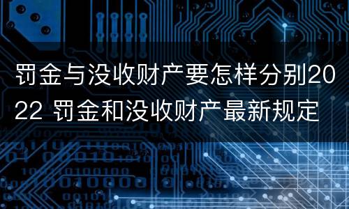 罚金与没收财产要怎样分别2022 罚金和没收财产最新规定