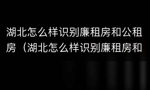 湖北怎么样识别廉租房和公租房（湖北怎么样识别廉租房和公租房的区别）