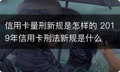 信用卡量刑新规是怎样的 2019年信用卡刑法新规是什么