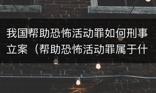 我国帮助恐怖活动罪如何刑事立案（帮助恐怖活动罪属于什么罪名）