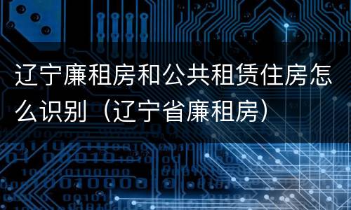 辽宁廉租房和公共租赁住房怎么识别（辽宁省廉租房）