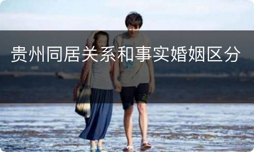 贵州同居关系和事实婚姻区分