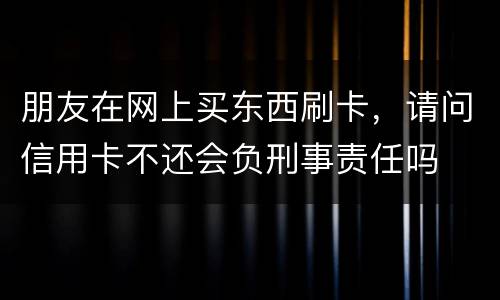 朋友在网上买东西刷卡，请问信用卡不还会负刑事责任吗