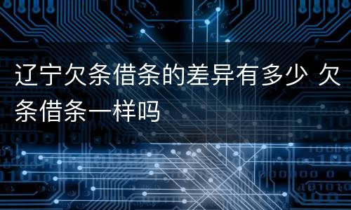 辽宁欠条借条的差异有多少 欠条借条一样吗