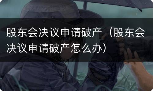 股东会决议申请破产（股东会决议申请破产怎么办）