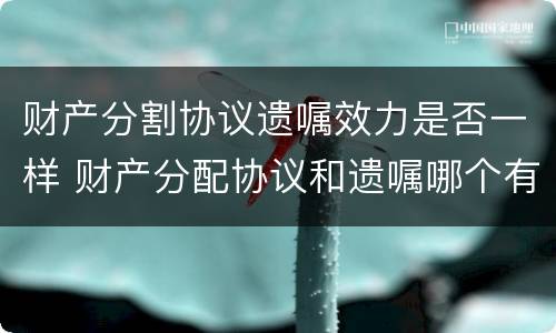 财产分割协议遗嘱效力是否一样 财产分配协议和遗嘱哪个有效