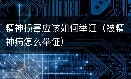 精神损害应该如何举证（被精神病怎么举证）