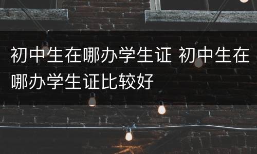 初中生在哪办学生证 初中生在哪办学生证比较好