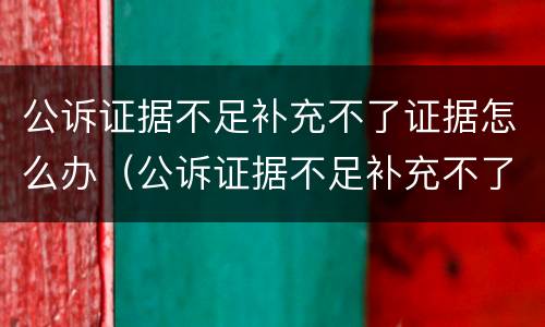 公诉证据不足补充不了证据怎么办（公诉证据不足补充不了证据怎么办呢）