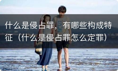 什么是侵占罪，有哪些构成特征（什么是侵占罪怎么定罪）