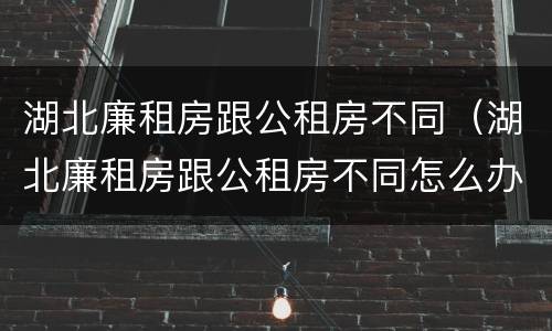 湖北廉租房跟公租房不同（湖北廉租房跟公租房不同怎么办）